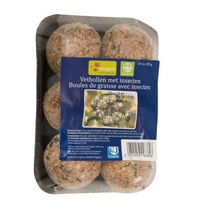 Vetbollen met insecten - 6 stuks (zonder netje)