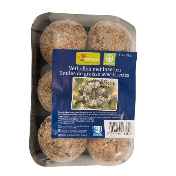 Vetbollen met insecten - 6 stuks (zonder netje)