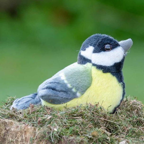 Pluche koolmees met geluid