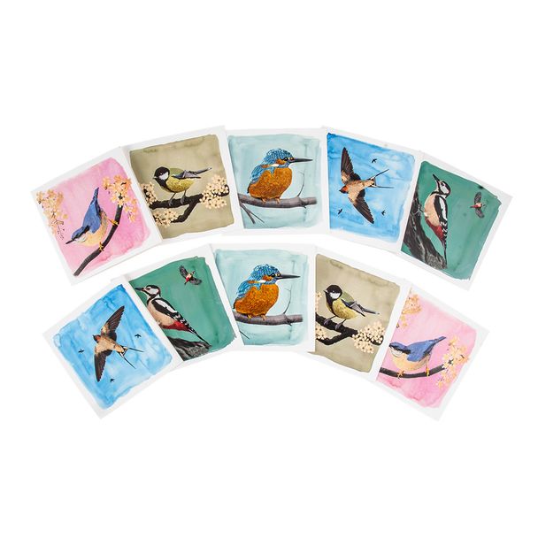 Wenskaartenset tuinvogels - Myrte (2 x 5 designs)