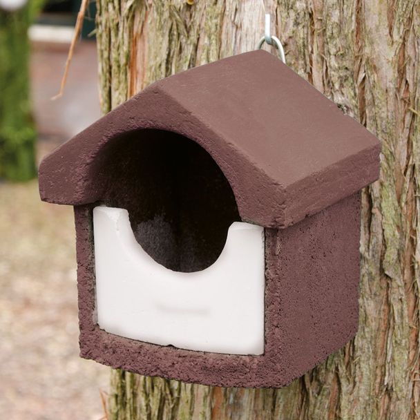 Nestkast WoodStone® half open bruin